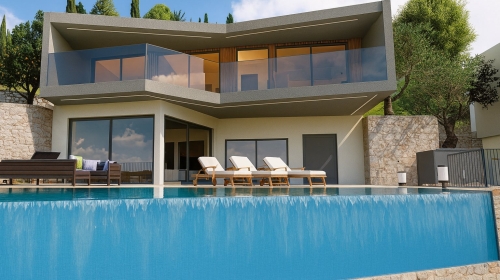 IDEJNI PROJEKT ZA 4 VILE S BAZENIMA - POGLED MORE | Zemljište 2.540 m2 | Dubrovnik